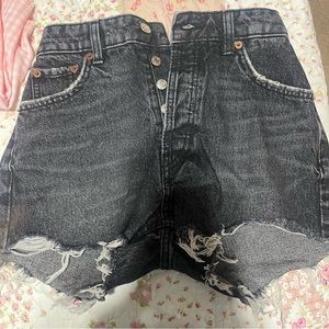 Zara high waisted black denim shorts